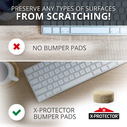 Cabinet Door Bumpers X-Protector 100 PCS – Small Felt Pads 3/8” (Brown) | Ideal Felt Bumpers – Self-Adhesive Thick Felt Dots – Bumper Pads to Protect Glass & Other Surfaces!
