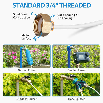 homenote Misting Cooling System 75FT(23M) Pre-Assembled Kit with 28 Brass Nozzles & 3/4" Brass Adapter, Outdoor Mister for Patio, Backyard, Pergola & Greenhouse