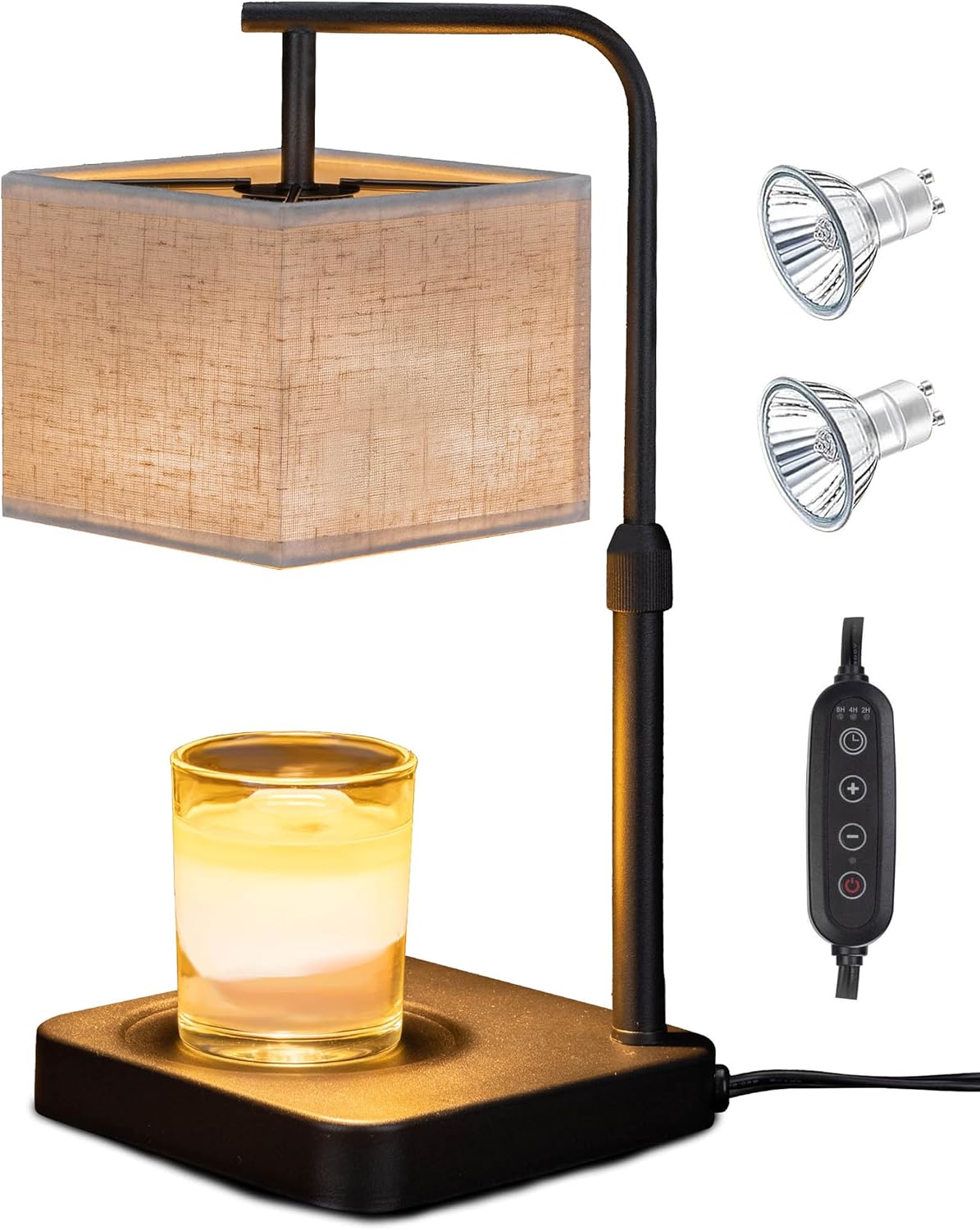 MOAFINA White Candle Warmer Lamp with Timer,Height Adjustable Dimmable