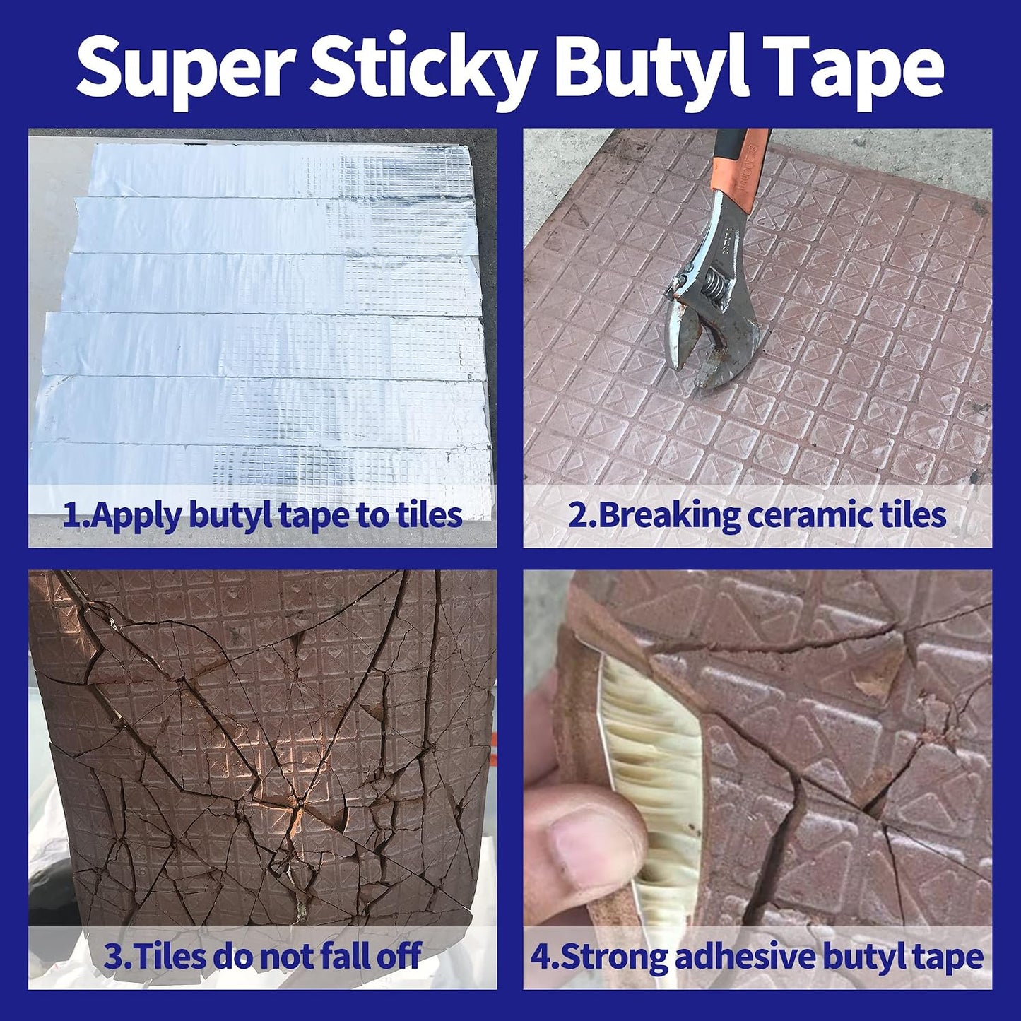 ADHES Butyl Tape Waterproof Tape, 2in x 16ft Aluminum Foil Tape | Butyl Sealant Tape for RV Repair,Window,Boat, Pipe Sealing, Glass & EDPM Rubber Roof Patching(Model:RAY100-2,Glue Color:Gray)