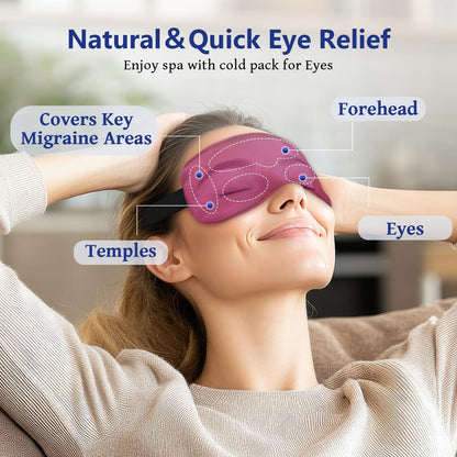 Cooling Eye Mask for Sleeping Silk Migraine Headache Relief Gel Mask Cold Compress Eye Face Ice Pack Reusable for Eyestrain Dark Circles and Puffiness Cold Therapy Gifts for Women Girls