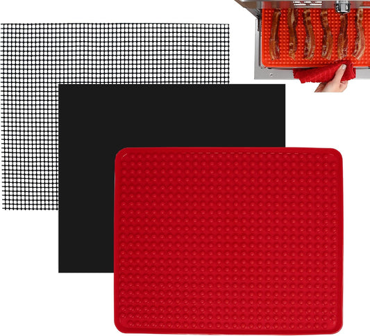 Toaster Oven Air Fryer Reusable Mats Accessories 9 x 11, Silicone Liner, Drip Mat (3pcs) Compatible with Cuisinart, Emeril Lagasse, Gowise, Breville + More, Convection Accessories, Electric Oven Rack