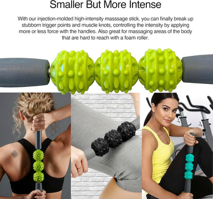 5-in-1 Massage Set, Complete Mobility Kit for Workout Recovery | Deep Tissue Roller for Legs, Spikey Foot Ball, Hamstring Stretch Strap, Quad Roller Stick, Carry Bag