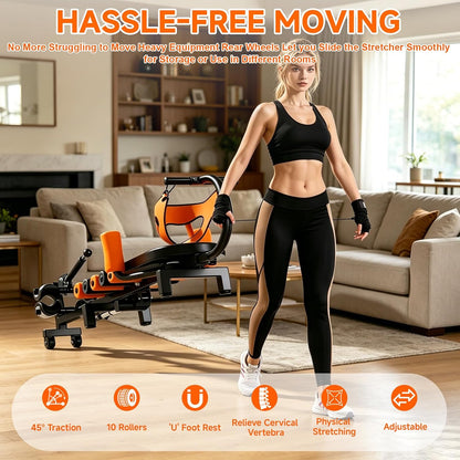 Electric Full Body Traction & Stretch Machine,Decompression Table with Remote for Lumbar Stretching, Flexibility Training, Mobility Support,Stretches The Back, Ankle, Knee, and Hip