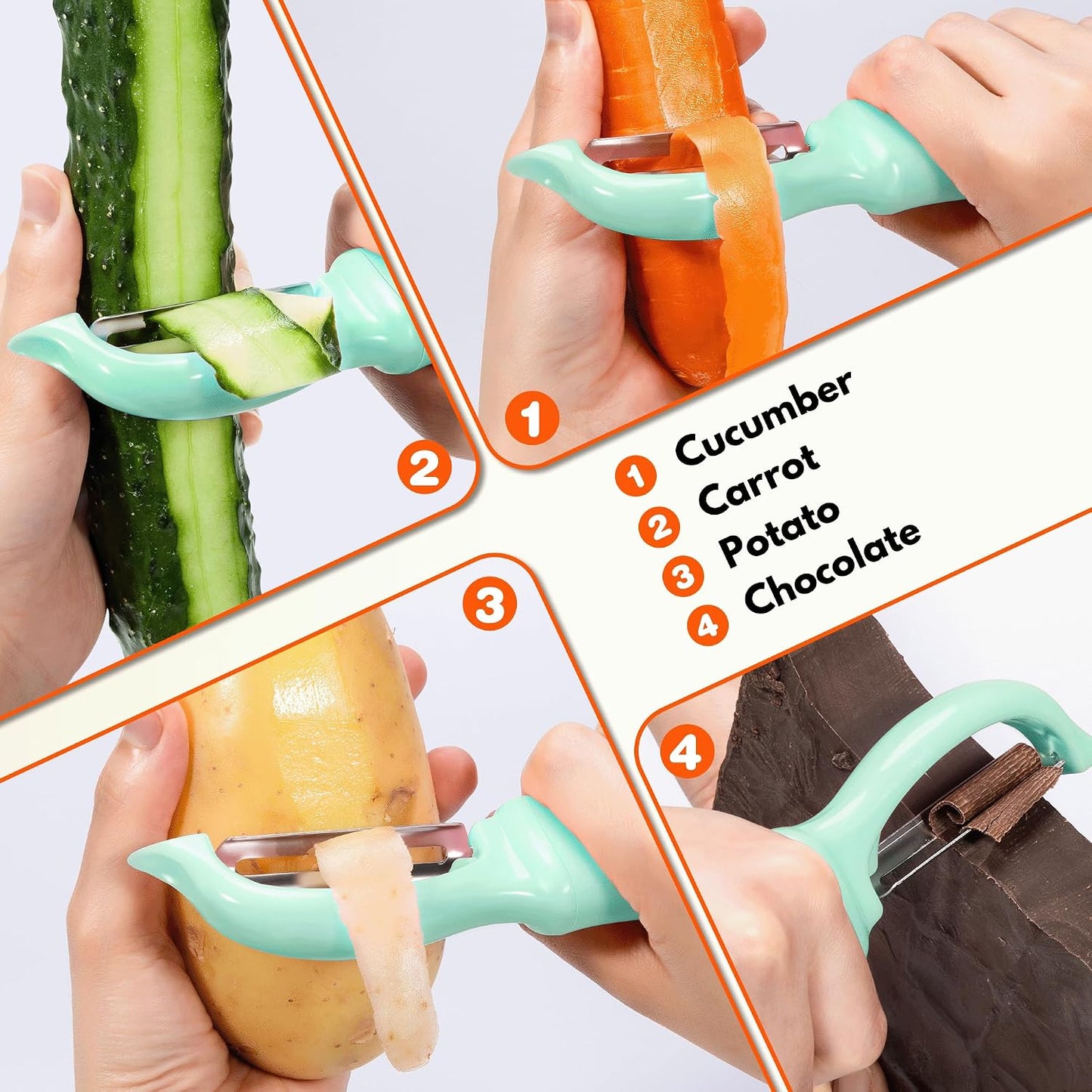 Rainspire Vegetable Peeler Potato Peelers for Kitchen, Sharp Stainless Steel Blades Veggie, Comfortable Handle Fruit Peeler, Carrot Peeler Apple Peeler Dishwasher Safe Black, 1-Pack