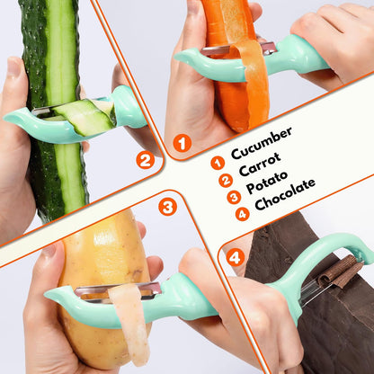 Rainspire Vegetable Peeler Potato Peelers for Kitchen, Sharp Stainless Steel Blades Veggie, Comfortable Handle Fruit Peeler, Carrot Peeler Apple Peeler Dishwasher Safe Black, 1-Pack