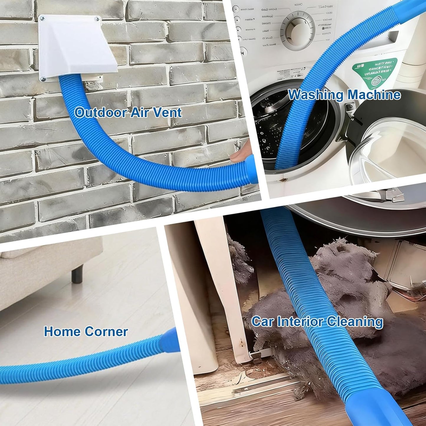 Upgraded Dryer Vent Cleaner Kit: Dryer Lint Vac Attachment, Universal Vacuum Hose Attachment Tool for Lint Removal, Clogged Ducts Deep Cleaning, Quickly Lint Remover