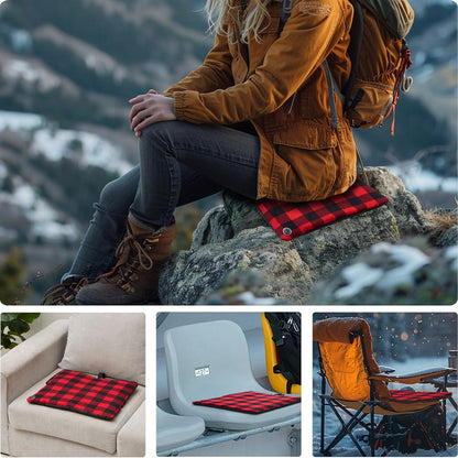 24x20Inch Stadium Seat Heating Pad, Battery Heated Outdoor Chair Cushion for Camping,Stadium,Office or Home, (Battery NOT Included).
