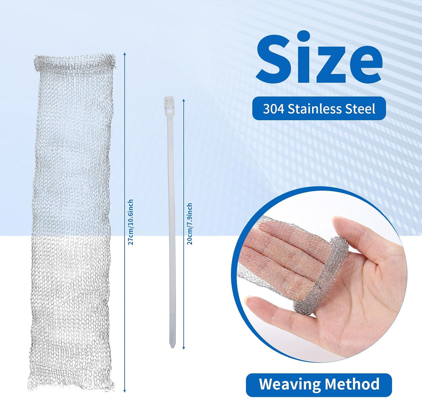 SUNHE YHK Lint Traps for Washing Machine, 24 Pieces | Stainless Steel Laundry Mesh Washer Hose Filter, 24 pcs Cable Ties, Catches Lint, Hair and Debris From Washer Drain Hoses