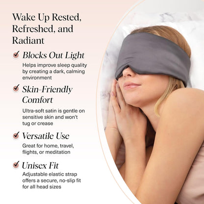Kitsch Contour Satin Sleep Mask | Eye Masks for Sleep - Blush | Softer Than Silk Sleep Mask, Blindfold Sleep Masks for Women & Men, No Eye Pressure, Lightweight Eye Mask, Travel Essentials