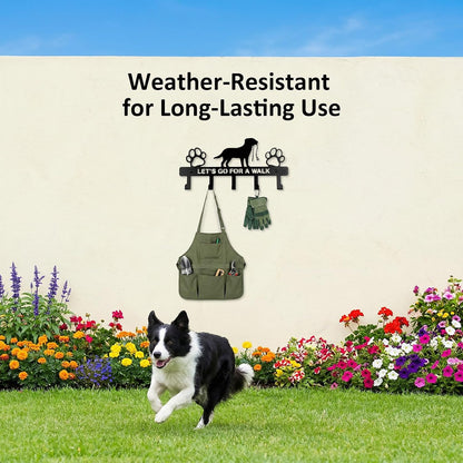 5-Hooks Dog Leash Holder for Wall,Key Holders Key Holder Leash Hooks | Metal, Wall Mounted, with Screws, Dog Accessory Holders, Pet Leashes Organizer, for Collars, Entryway, Hallway, Kitchen Decor