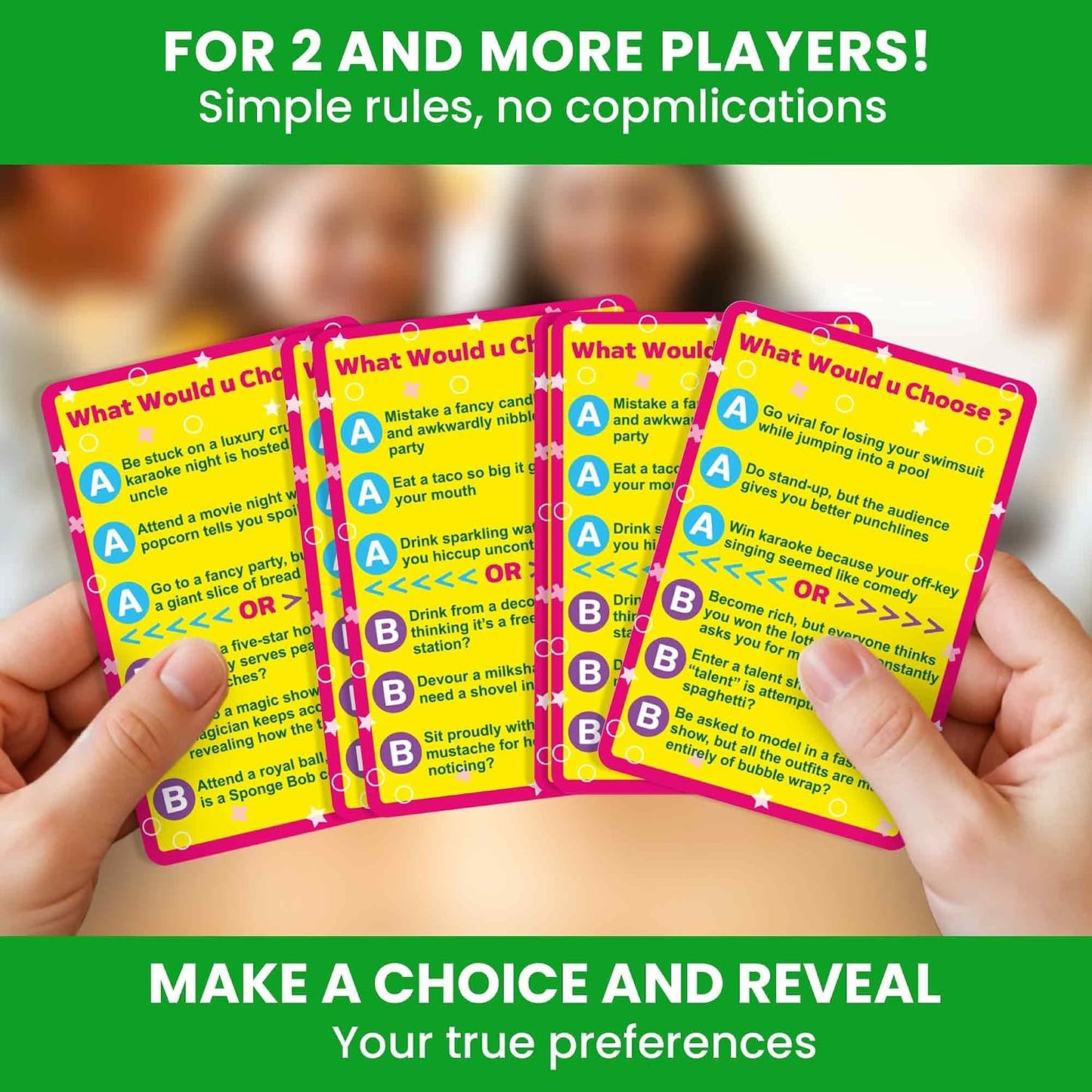 QUOKKA Card Game for Teens, Kids, Adults – 500+ Hilarious Travel & Vacation Scenarios | Funny Getaways What Would You Choose Challenge | Family Nights & Party Game for Friends, Road Trips & Sleepovers