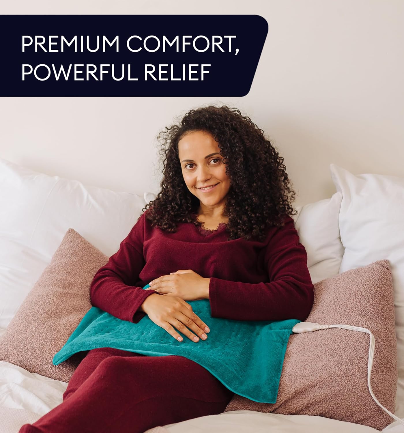 GENIANI Back Pain & Relaxation Gifts for Women – Electric Heating Pad for Back, Neck & Shoulders, Soft Microplush Electric Throw Heating Pad for Period Comfort, Fast Heating, Auto Shut Off, 12"x24"
