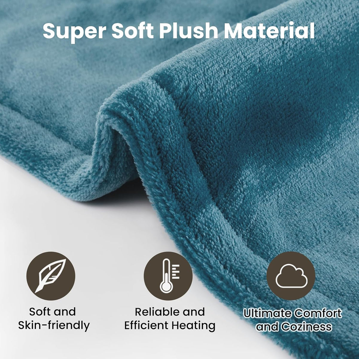 DAILYLIFE Heating Pad with Massager for Neck and Shoulders, Wearable Electric Heating Pads for Back Pain Relief, Auto-Shut Off, 6 Heat Settings, 4 Massage Modes, Large Size, UL Certified, Blue