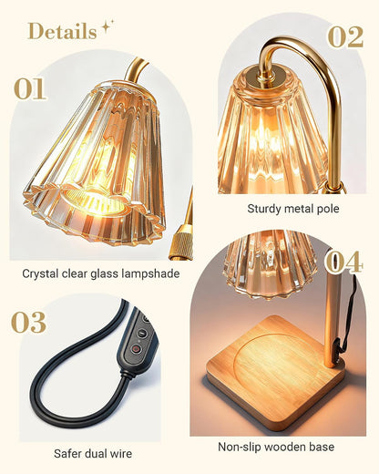 Marycele Candle Warmer Lamp with Timer, Vintage Home Decor, Gifts for Women
