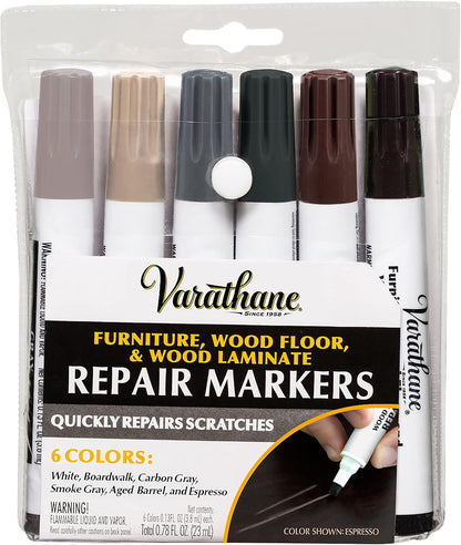 Varathane 347840 Wood Stain Repair Marker Kit, Assorted Warm Tones