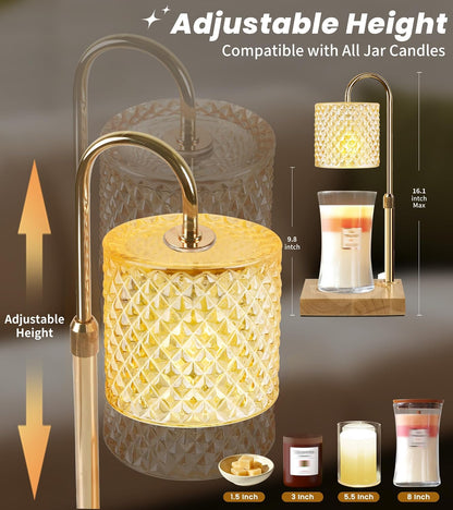 TigQiang Candle Warmer Lamp with Timer, Birthday Gifts for Women, Amber