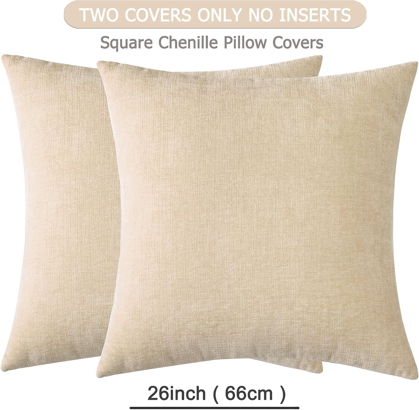 GAWAMAY Lumbar Support Pillow Decorative Rectangle Throw Pillow Covers 12"x20" Inch Set of 2, Soft Chenille Fall Pillowcase for Living Room Bedroom Sofa Couch Cushion Cover Grey 30x50cm (No Insert)