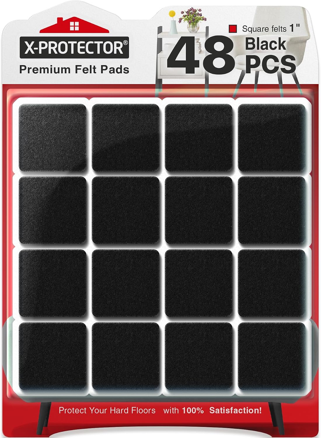X-Protector Felt Furniture Pads - 20 PCS 6 x 1/2" - Premium Felt Strips | with Adhesive Backing - Rectangular Furniture Pads for Hardwood Floors - Cut Furniture Felt Pads to Size You Need! (Beige)