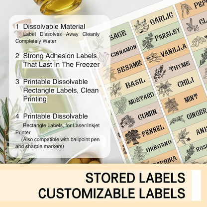 L LIKED 750 Dissolvable Food Stickers Custom 1" x 2-5/8" Inkjet 25 Sheets | Printable sheets for inkjet printers. Track shelf life & prep date. For kitchens, restaurants, food trucks, delis & fast food