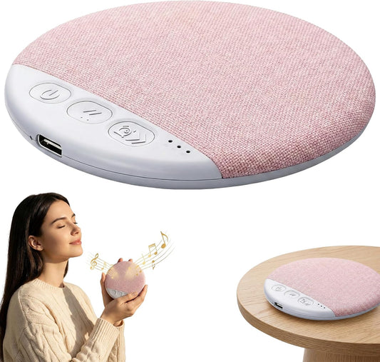 Sleep Pillow Speaker, 2026 New Bluetooth Pillow Speaker,Portable Bluetooth Under Pillow Speaker with White Noise，for Deep Sleeping, for Side Sleepers and Deep Sleep (No Charger (Pink)