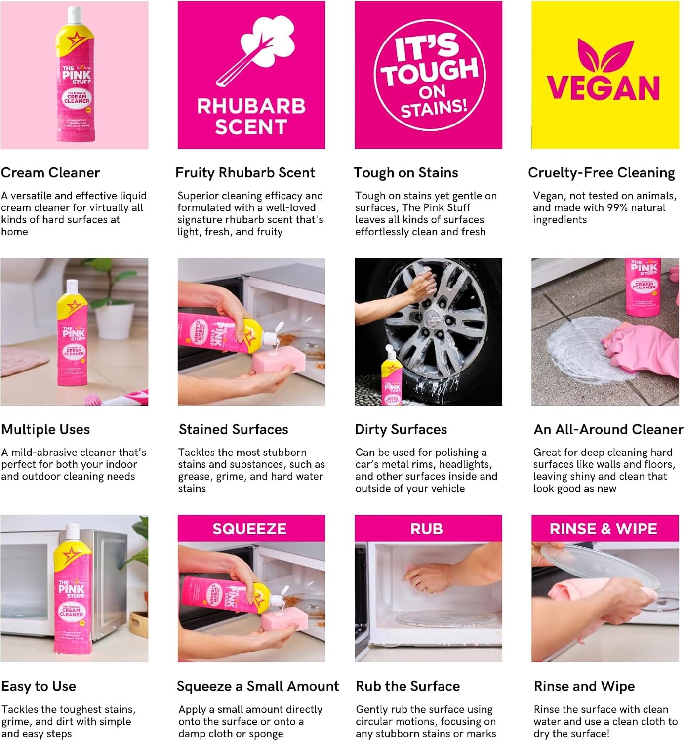 The Pink Stuff Miracle Cream Cleaner, 16.9 Fl Oz