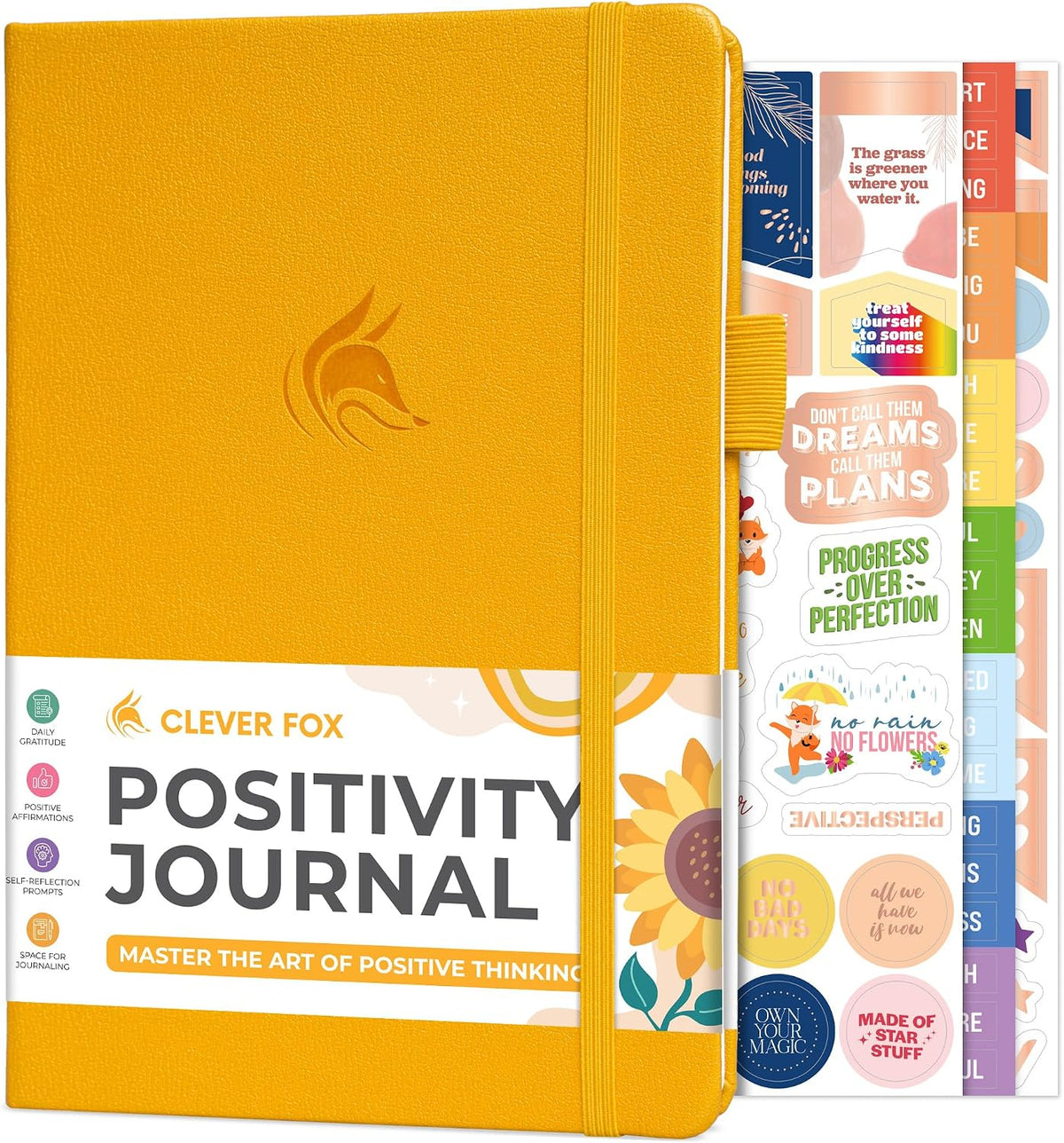 Clever Fox Positivity Journal for Women, 5-minute Gratitude, Seashell