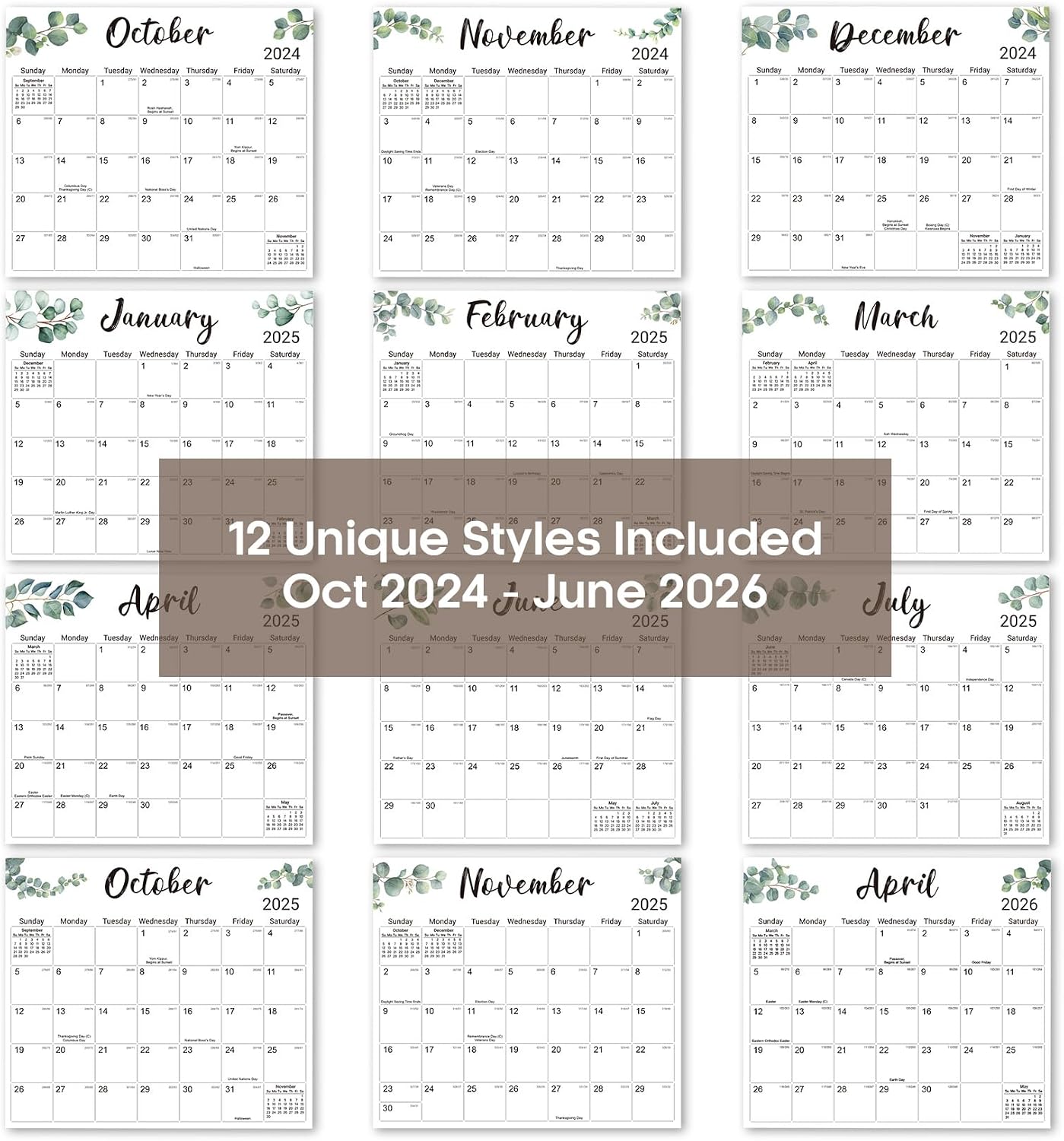 2026-2027 Magnetic Calendar for Refrigerator, Apr 2026-Dec 2027 | 21-Month Fridge Calendar 2026-2027 for Home Planning, Scheduling and Easy Organization, Greenery