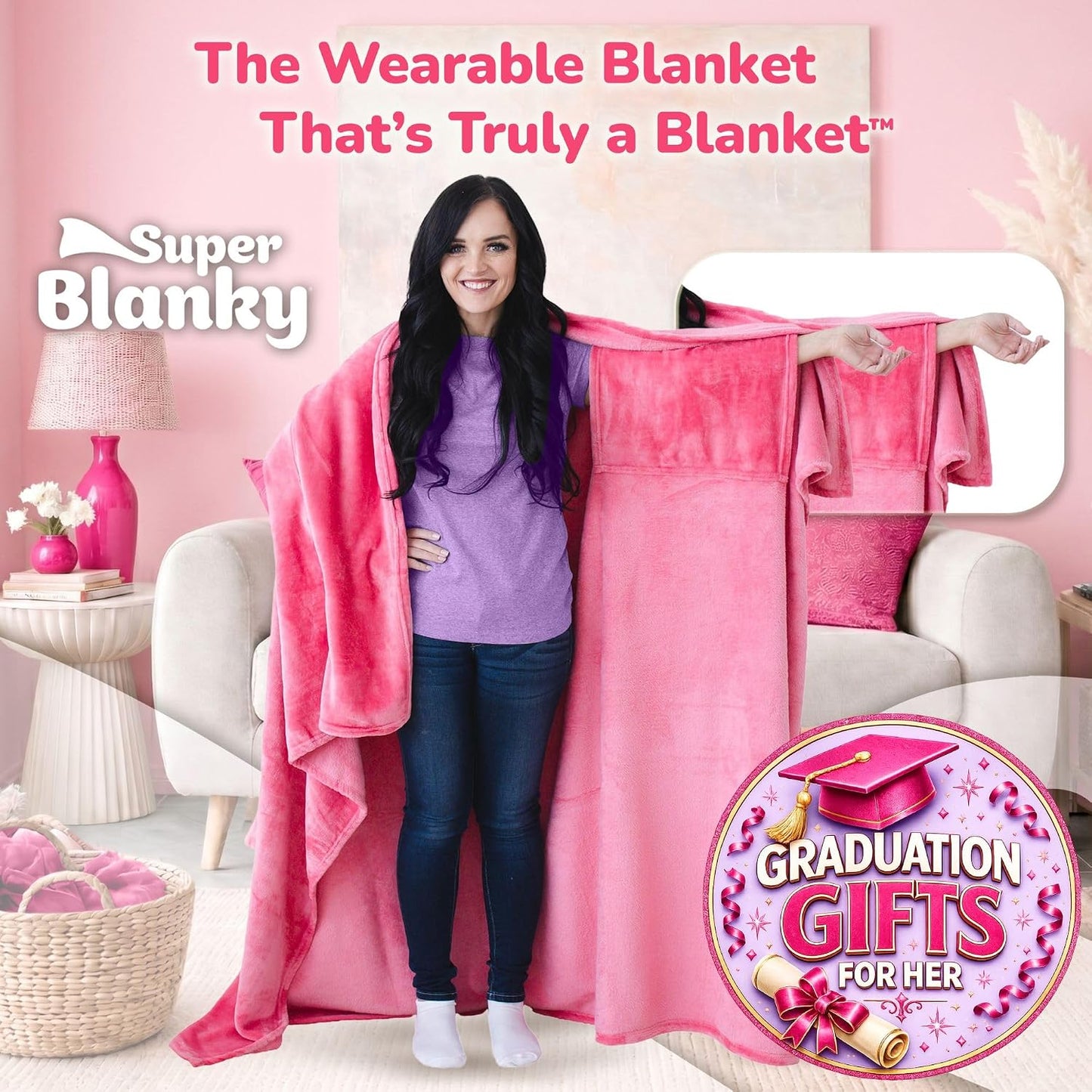 Wearable Blankets for Women & Men, Graduation Day Gift for Her, Cozy Gifts for Women, Wife Birthday Gifts Ideas