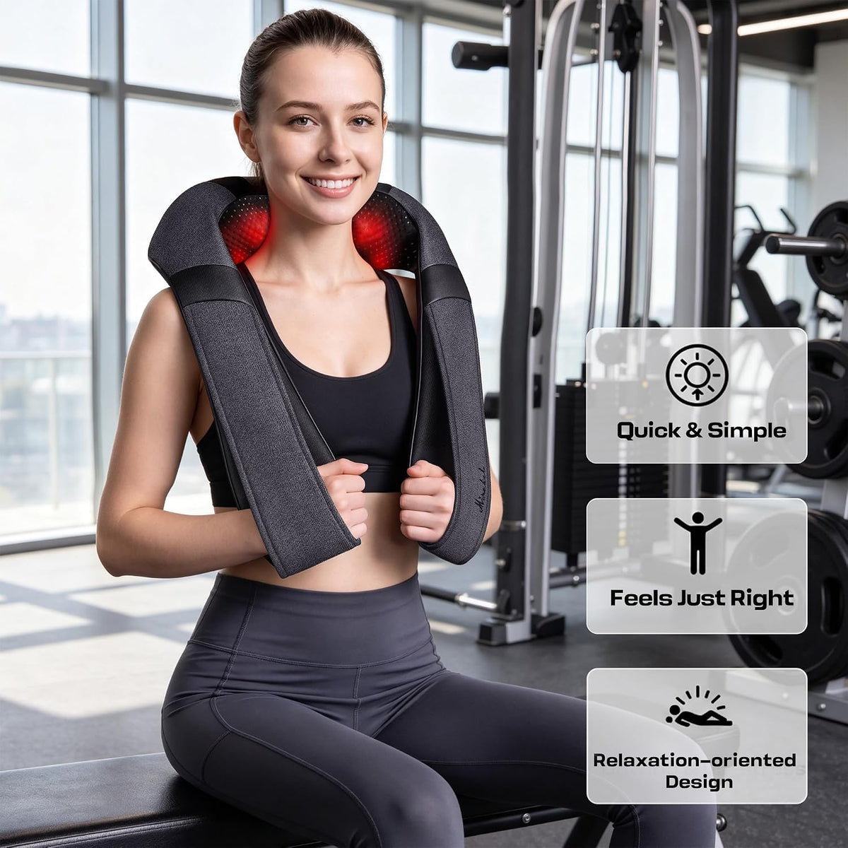 Shiatsu Neck and Back Massager with Heat for Pain Relief Deep Tissue Gifts