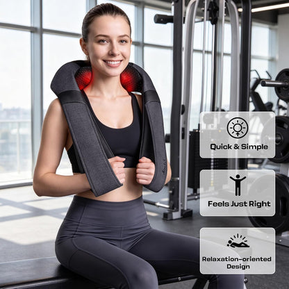 Shiatsu Neck and Back Massager with Heat for Pain Relief Deep Tissue Gifts