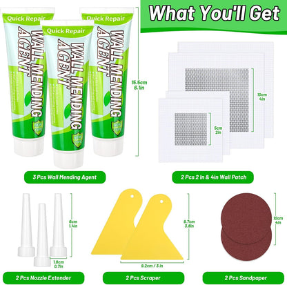 Ranekie 14 Pack Drywall Repairs Patch, 4/6/8 Inch Drywall Repair Kit with Extended Self-Adhesive Mesh,Large Hole Patch Repair for Drywall,Heavy Duty Dry Wall Hole Repair Patch