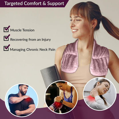 Kozi Neck Heating Pad | Microwaveable Weighted Shoulder Heating Pad | Neck and Shoulder Heating Pad with Clay Beads & Aromatherapy (Khol)