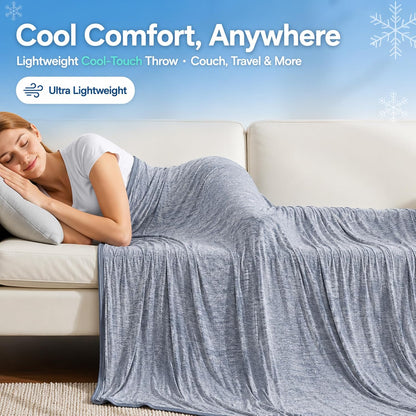 Degrees of Comfort Cooling Blanket for Hot Sleepers Queen Size – Instant Cool-Touch PolarEdge Fabric, Lightweight Breathable Summer Blankes for Night Sweats, Grey 90"x90"