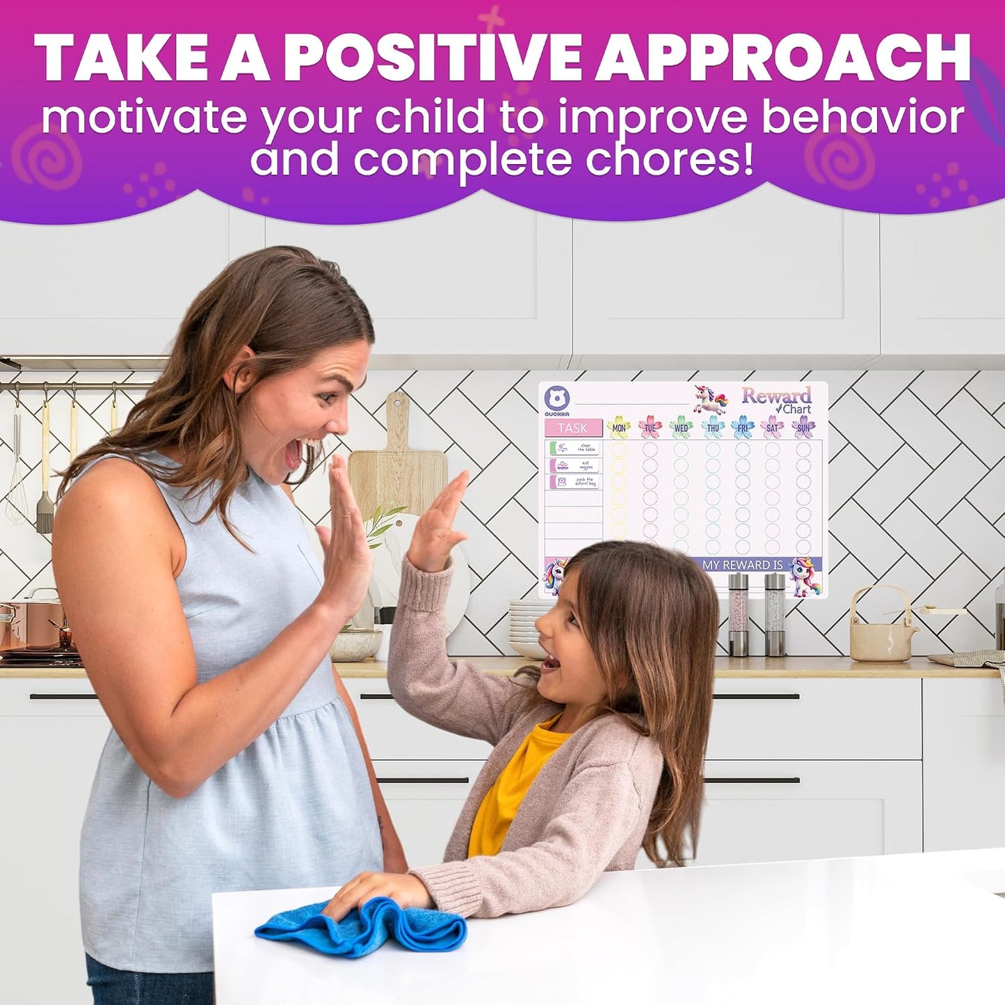 Magnetic Chore Chart for Kids - Reward Behavior Chart for Kids at Home | Dry Erase Morning Routine Schedule Board - Responsibility Star Chart for Toddlers 3-5 - 48 Magnets and 49 Stars