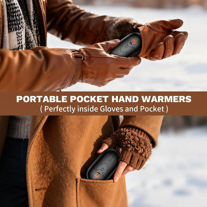 Hand Warmers Rechargeable 2 Pack, Magnetic Electric Handwarmer, 3-Level Steady Temperature, Up to 24 Hours Heating for Christmas Birthday Gifts, Hunting Essentials