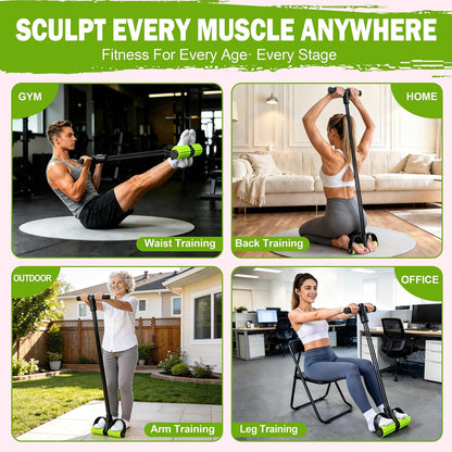 Foot Pedal Resistance Bands with Handles, 6-Tube Multifunction Exercise Bands, Durable Home Gym Fitness Equipment for Women & Men