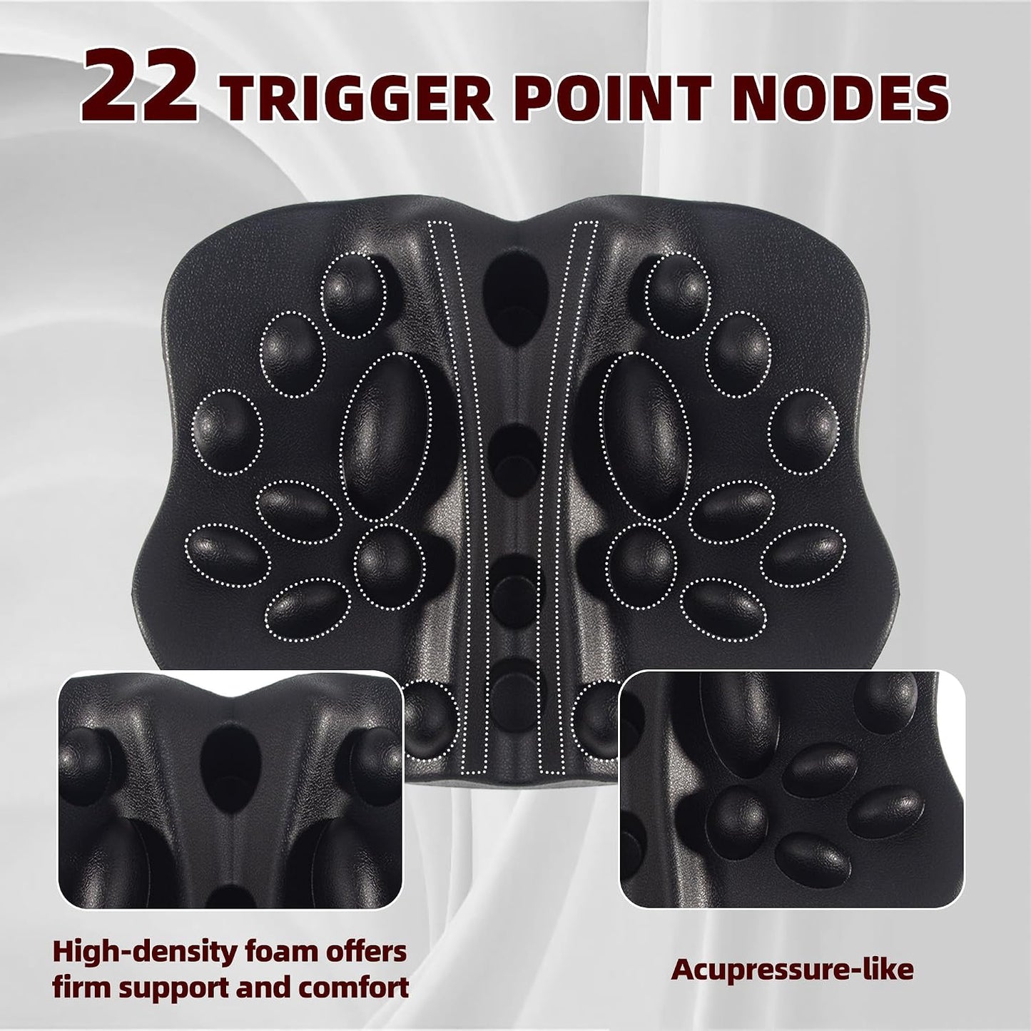 Trigger Point Back Massager, 22 Node Shoulder Blade Release Tool | 22 pressure nodes, curved ergonomic design, adjustable bodyweight pressure, for neck shoulders upper back hips and legs