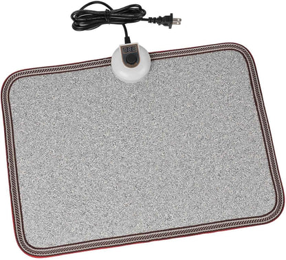 Electric Heated Floor Mats - AC 110V Foot Heater, Heated Foot Warmer Mat Under Desk for Office and Home (Black)