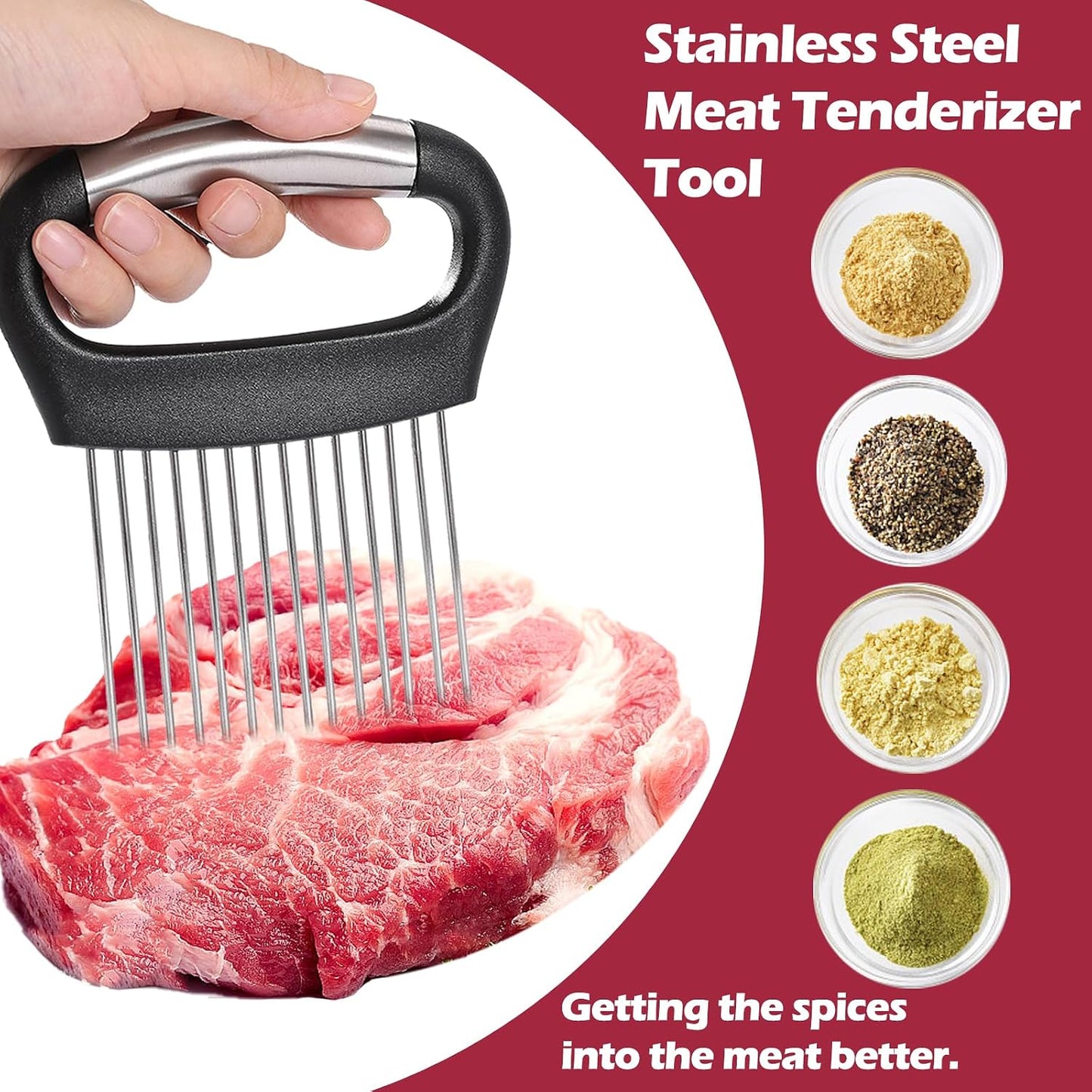 JAYVAR Large Onion Holder for Slicing, 304 Stainless Steel | Large Onion Cutter Vegetable Chopper, Tomato Slicer for Potato, Practical Meat Tenderizer Tool