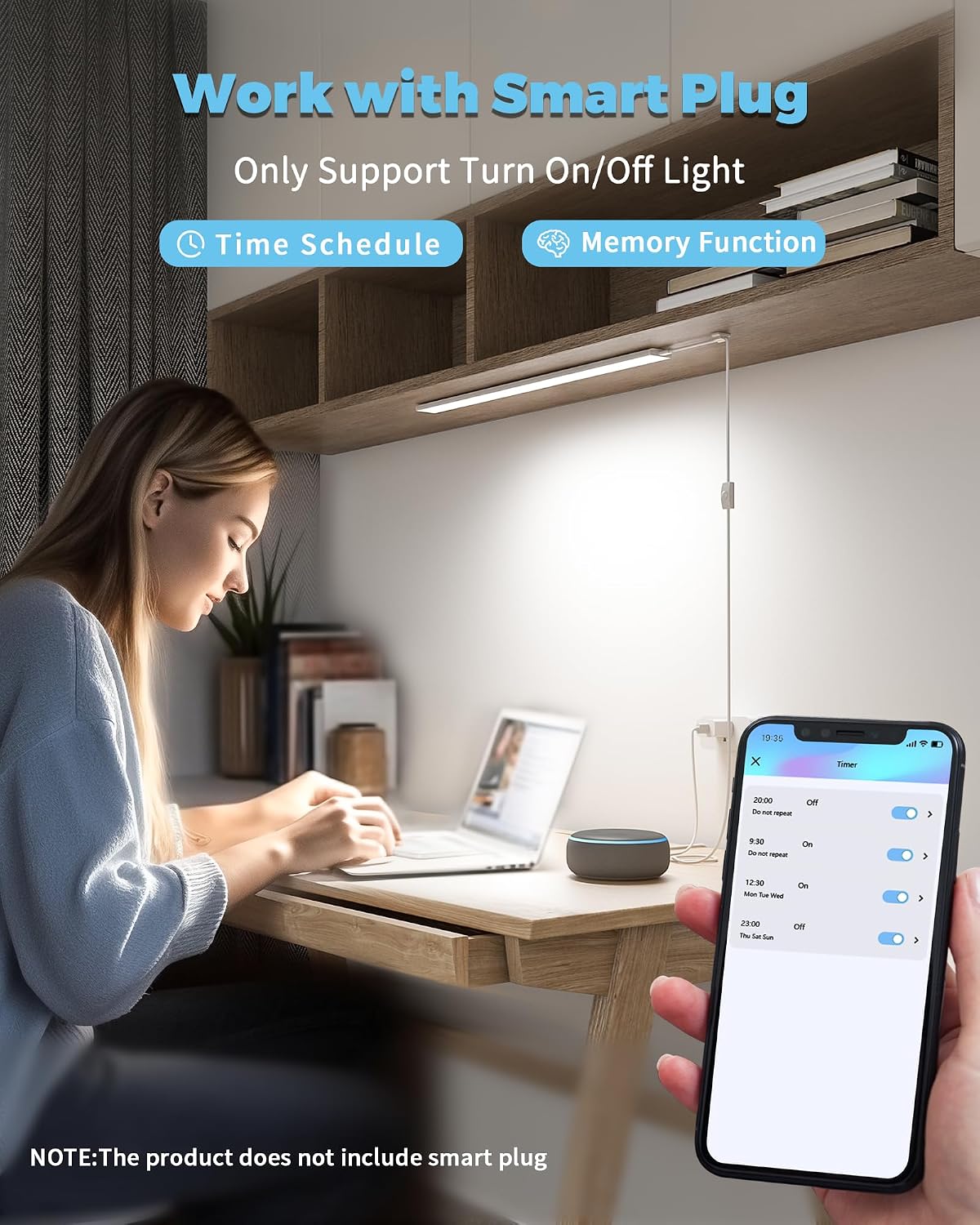 ASOKO Motion Sensor Dimmable Led Under Cabinet Light, 12" Cool White | ASOKO Motion Sensor Dimmable Led Under Cabinet Light, 12" Plug in Cool White 6000K Bar for Kitchen Counter Closet