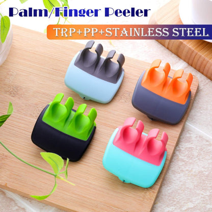 Mudder 4 Pieces Finger Vegetable Palm Peeler Kitchen Fruit Potato Peeler with Comfortable Rubber Finger Grip For Pumpkin Carrot Cucumber Potato