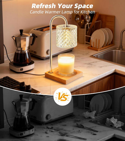 TigQiang Candle Warmer Lamp with Timer, Birthday Gifts for Women, Amber