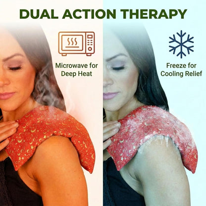 Nature's Approach Basic Herb Pack Heating Pad, Indigo | 12-herb aromatherapy rice & flaxseed fill for hot or cold therapy on neck, back, shoulders & more