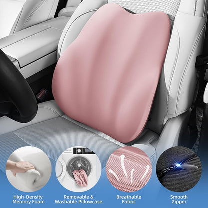 BEBAS Ergonomic Lumbar Support Pillow for Car, Memory Foam Car Back Cushion
