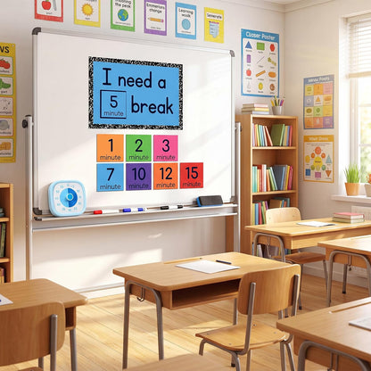 10 Pcs Calm Down Corner Supplies L Need a Break Magnetic Visual Calming Corner Support Including Break Card Countdown Clock for Special Education Study Office Meetings Supplies