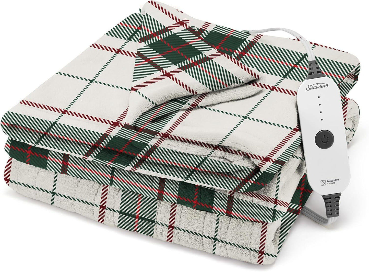 Sunbeam Royal Posh Dove Grey Heated Personal Throw / Blanket, Cozy-Warm, Adjustable Heat Settings