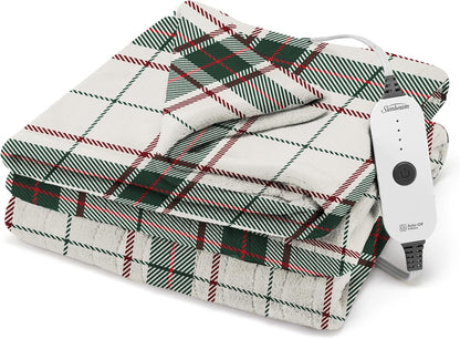 Sunbeam Royal Posh Dove Grey Heated Personal Throw / Blanket, Cozy-Warm, Adjustable Heat Settings