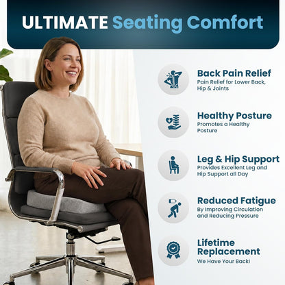 ComfiLife Premium Gel & Memory Foam Seat Cushion – Doctor Recommended Office Chair Cushion, Car Seat Cushion – Chair Cushions for Back & Sciatica Pain Relief – Seat Cushions for Office & Desk (Black)