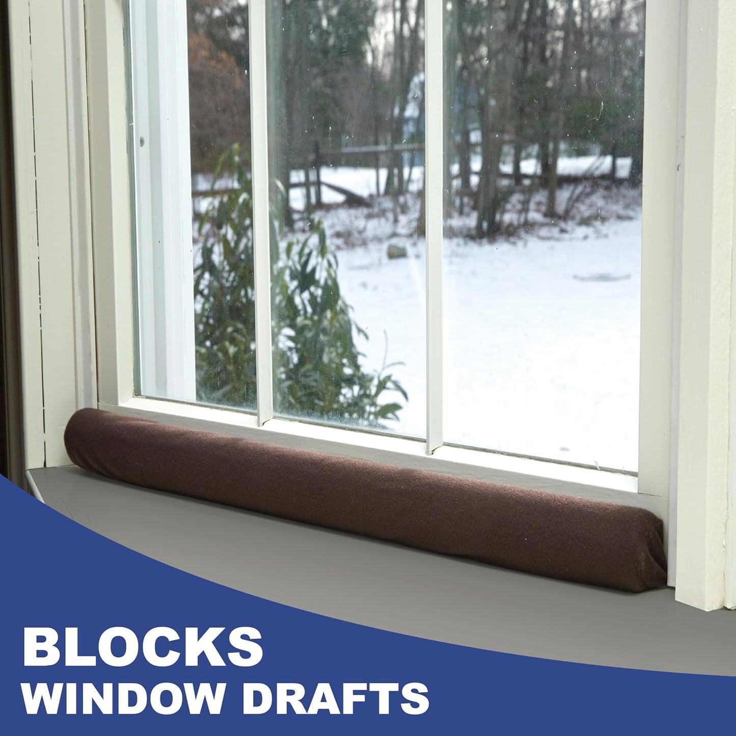 Twin Draft Guard Hug N Fit, Original Dual Draft Stopper Instantly Blocks Air from Entering, Water Repellent, Fits 28”-36” Length with 1.5” Energy Saver Tube